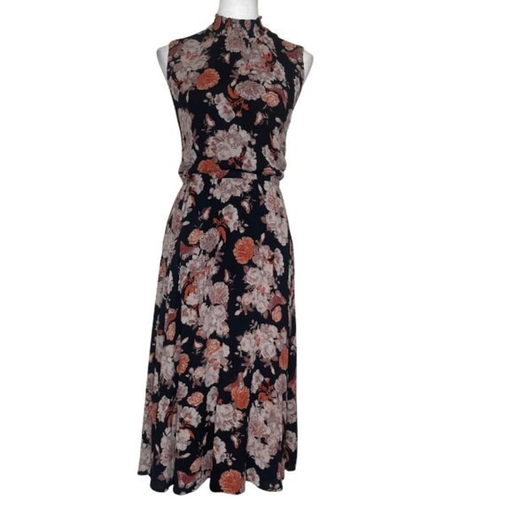torrid Women's Floral Midi Gauze Mock Neck Pocket Dress Size 4X Fairy Cottage - Picture 1 of 10